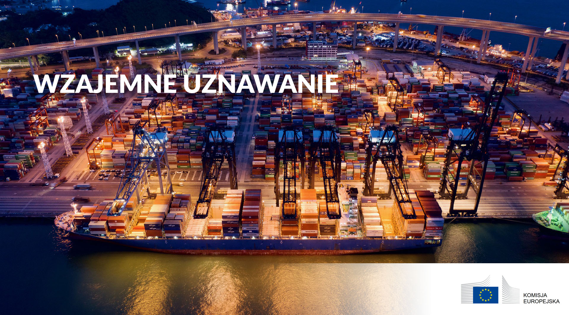 Wzajemne uznawanie towarów i usług w unii europejskiej - zdjęcie portu przeładunkowego z gory: ogromna liczba kontenerów.