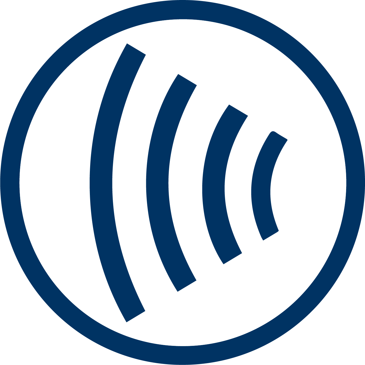 Ikonka symbolizująca głośnik: kreski oznaczające fale w kółku.